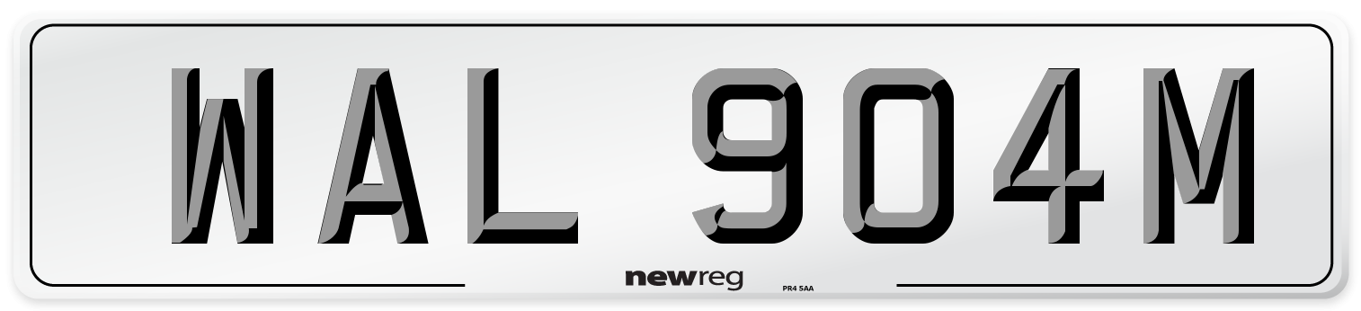 WAL 904M Number Plate from New Reg